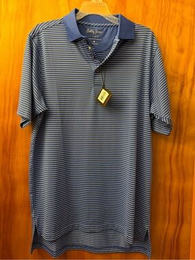 NWTs Bobby Jones Men's Blue Striped Polo Shirt